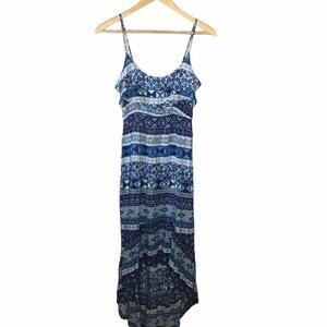 Mudd women's size medium spaghetti strap blue white dress preloved condition
